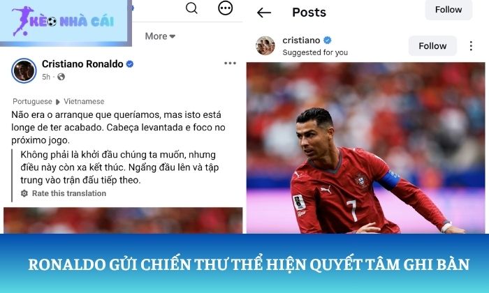 Ronaldo gửi chiến thư Ronaldo gửi chiến thư thể hiện quyết tâm ghi bàn